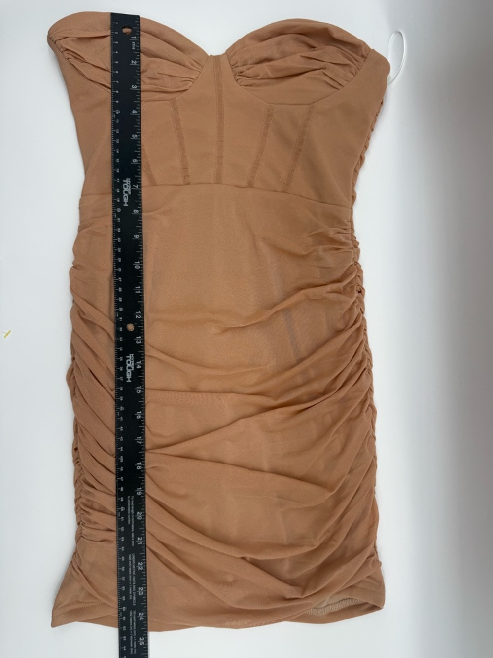 NWT princess polly Atticus mesh overlay Mini Dress Strapless Bustier Nude size 4 - Picture 12 of 13